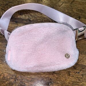 Lululemon Blush Pink Fleece Crossbody Bag